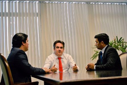 Deputado Wellington com o senador Ciro Nogueira, presidente nacional do PP, e o deputado federal André Fufuca