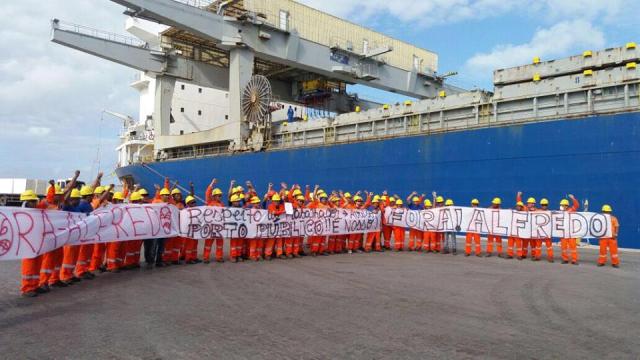 Protesto de estivadores afetou todas as operações do Porto do Itaqui até o início da tarde 