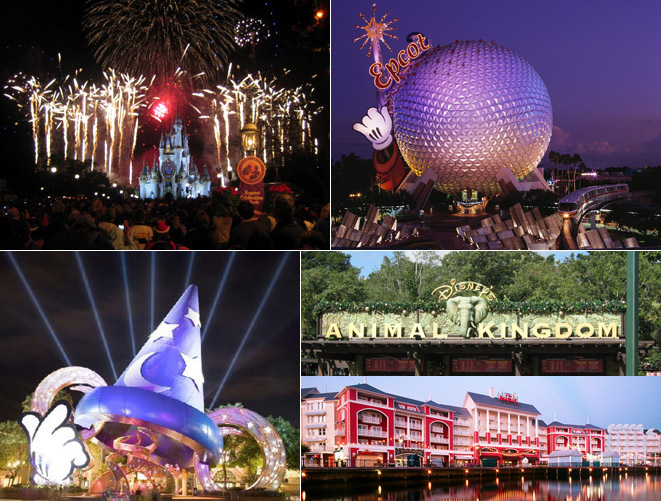 Foto/Reprodução: Magic Kingdom; Epcot; Disney's Hollywood Studios; Animal Kingdom; e Disney´s Boardwalk